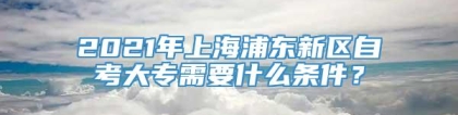 2021年上海浦东新区自考大专需要什么条件？