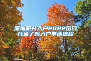 深圳积分入户2022窗口开通了吗入户申请流程