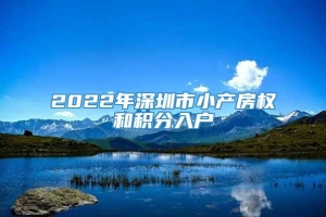 2022年深圳市小产房权和积分入户