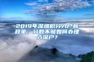 2019年深圳积分入户新政策，分数不够如何办理入深户？