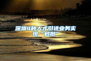 深圳4种人才引进业务实现“秒批”