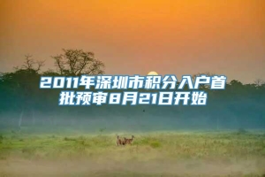 2011年深圳市积分入户首批预审8月21日开始