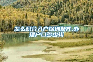 怎么积分入户深圳条件,办理户口多少钱