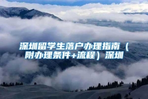 深圳留学生落户办理指南（附办理条件+流程）深圳