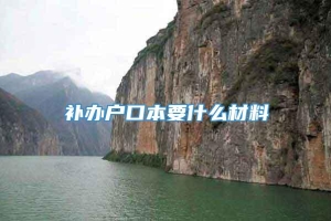 补办户口本要什么材料