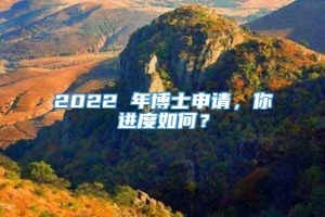 2022 年博士申请，你进度如何？