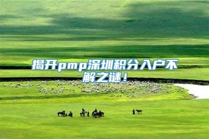 揭开pmp深圳积分入户不解之谜！