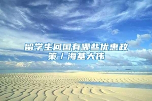 留学生回国有哪些优惠政策／海基大伟