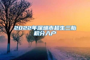 2022年深圳市超生三胎积分入户