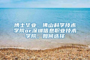 博士毕业，佛山科学技术学院or深圳信息职业技术学院，如何选择