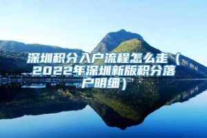 深圳积分入户流程怎么走（2022年深圳新版积分落户明细）