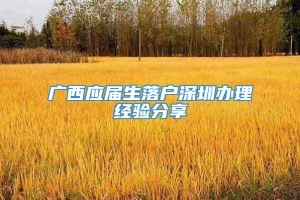 广西应届生落户深圳办理经验分享