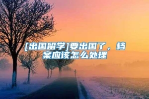 [出国留学]要出国了，档案应该怎么处理