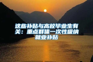 这些补贴与高校毕业生有关：重点群体一次性吸纳就业补贴