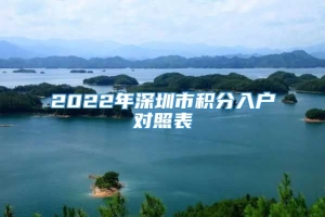 2022年深圳市积分入户对照表