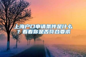 上海户口申请条件是什么？看看你是否符合要求