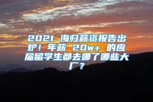 2021 海归薪资报告出炉！年薪 20w+ 的应届留学生都去哪了哪些大厂？