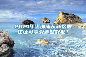 2021年上海浦东新区居住证可享受哪些好处？