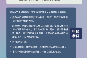 南山区发放新引进人才租房和生活补贴 最低补贴1.5万元，快来申领！