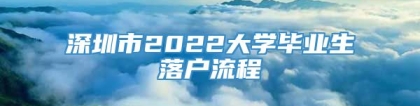 深圳市2022大学毕业生落户流程