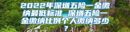 2022年深圳五险一金缴纳最低标准 深圳五险一金缴纳比例个人缴纳多少？