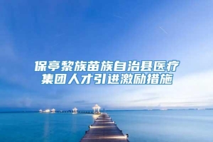 保亭黎族苗族自治县医疗集团人才引进激励措施