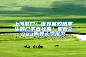 上海落户：世界名校留学生落户不看社保！速看2023世界大学排名