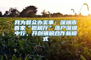 我为群众办实事：深圳市首家“微税厅”落户深圳中行，开创银税合作新模式