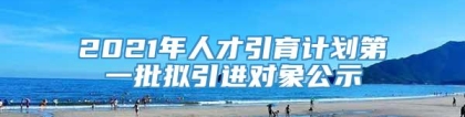 2021年人才引育计划第一批拟引进对象公示