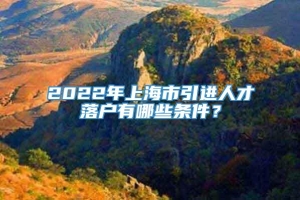 2022年上海市引进人才落户有哪些条件？