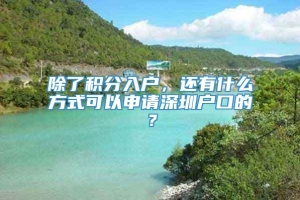 除了积分入户，还有什么方式可以申请深圳户口的？