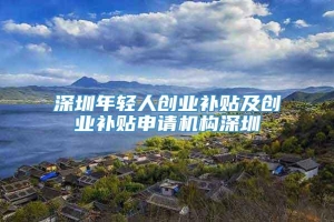 深圳年轻人创业补贴及创业补贴申请机构深圳