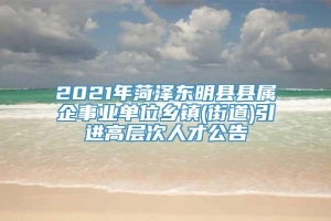 2021年菏泽东明县县属企事业单位乡镇(街道)引进高层次人才公告