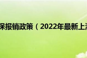 2020年上海医保报销政策（2022年最新上海市医疗保险政策有哪些内容）