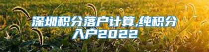 深圳积分落户计算,纯积分入户2022