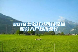 2019怎么样才可以深圳积分入户秒批条件