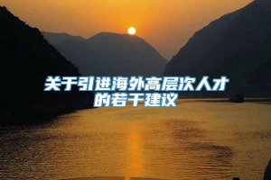 关于引进海外高层次人才的若干建议