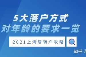 2021各大上海落户方式对年龄的要求一览