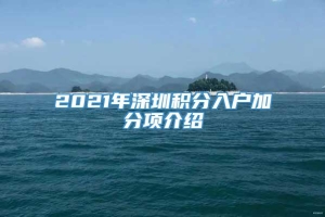 2021年深圳积分入户加分项介绍