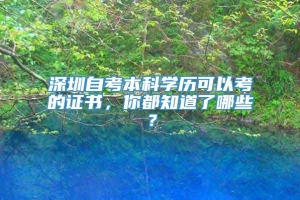 深圳自考本科学历可以考的证书，你都知道了哪些？