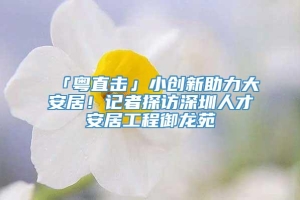 「粤直击」小创新助力大安居！记者探访深圳人才安居工程御龙苑