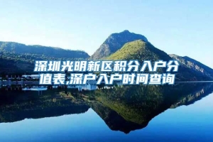 深圳光明新区积分入户分值表,深户入户时间查询