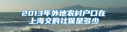 2013年外地农村户口在上海交的社保是多少