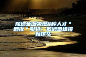 深圳全面实现4种人才＂秒批＂引进：取消现场报到环节