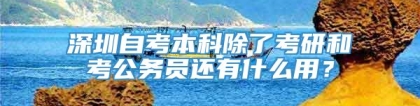 深圳自考本科除了考研和考公务员还有什么用？