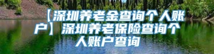 【深圳养老金查询个人账户】深圳养老保险查询个人账户查询