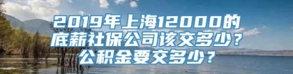 2019年上海12000的底薪社保公司该交多少？公积金要交多少？