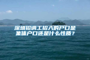 深圳招调工招入的户口是集体户口还是什么性质？