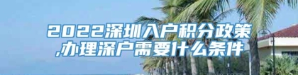 2022深圳入户积分政策,办理深户需要什么条件