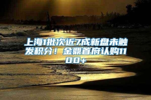 上海1批次近7成新盘未触发积分！金鼎首府认购1100+